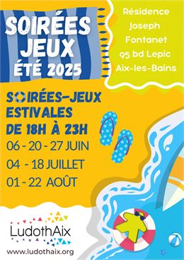 Flyer soirées-jeux été 2025 - LudothAix