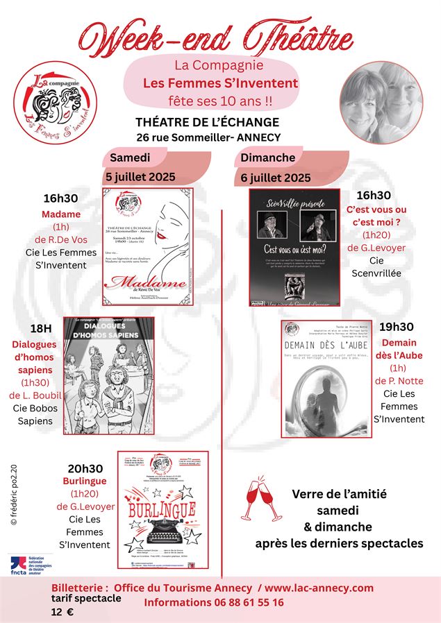 Week-end Événement Théâtre : Célébrons les 10 ans de la compagnie 