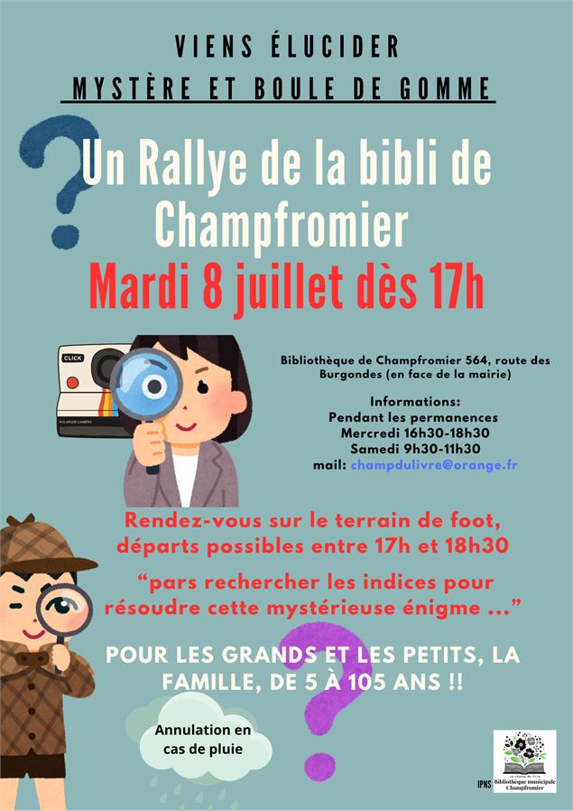 affiche rallye bibli Champfromier - Lau