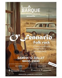 Animation musicale de folk rock avec O'Fennario à la Barque_Champagne-en-Valromey - La Barque