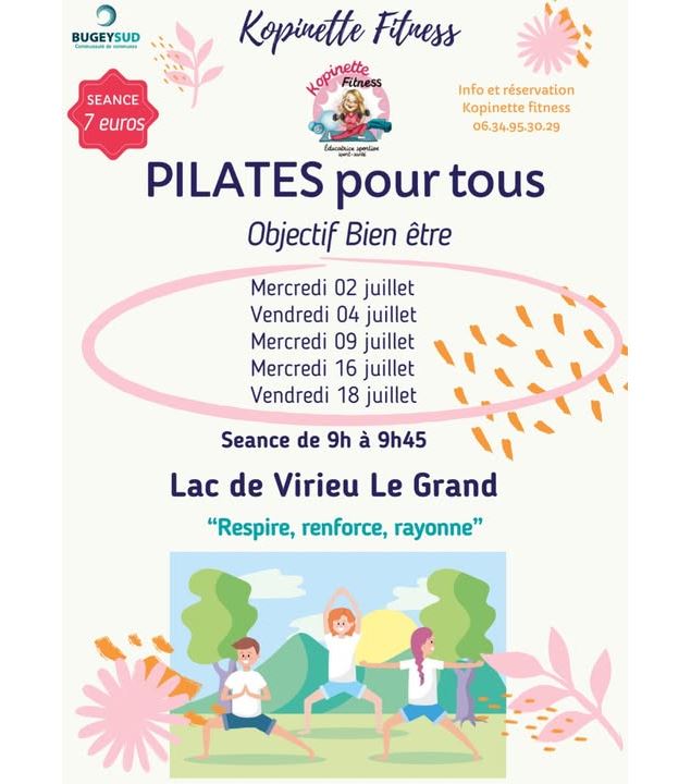Séances de pilates pour tous au lac de Virieu le Grand_Virieu-le-Grand - Kopinette Fitness