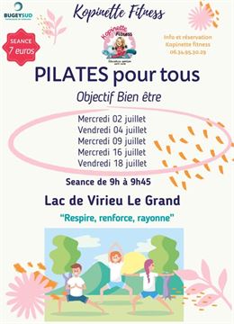 Séances de pilates pour tous au lac de Virieu le Grand_Virieu-le-Grand - Kopinette Fitness