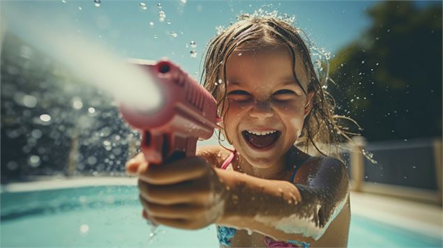 Enfant et pistolet à eau - Freepik