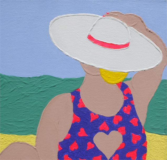 tableau d'une femme sur la plage - M. Brison