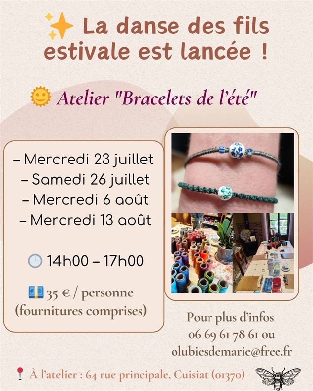 Visuel - Atelier Bracelets de l'été_Cuisiat - ©Ô Lubies de Marie