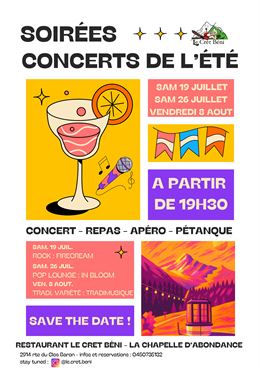 Les soirées concerts de l'été au restaurant Le Crêt-Béni - Restaurant Le Crêt-Béni