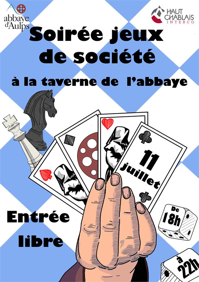 Affiche Soirée Jeux à l'Abbaye !_Saint-Jean-d'Aulps - Abbaye d'Aulps - Maëlys Laurent