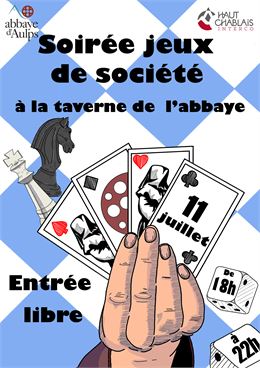 Affiche Soirée Jeux à l'Abbaye !_Saint-Jean-d'Aulps - Abbaye d'Aulps - Maëlys Laurent