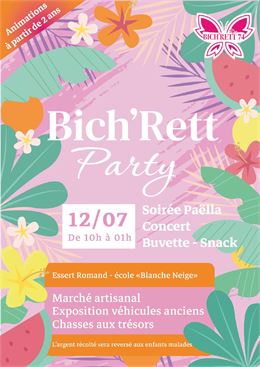 Affiche bich'rett party essert romand 12 juillet 2025 - bich rett 74