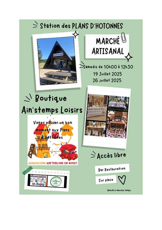 Marchés artisanaux d'été aux Plans d'Hotonnes - Ain S'Temps Loisirs