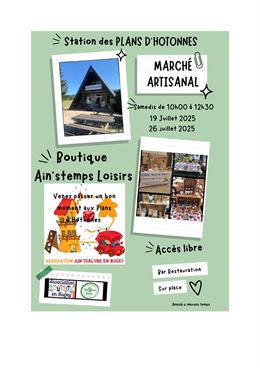 Marchés artisanaux d'été aux Plans d'Hotonnes - Ain S'Temps Loisirs