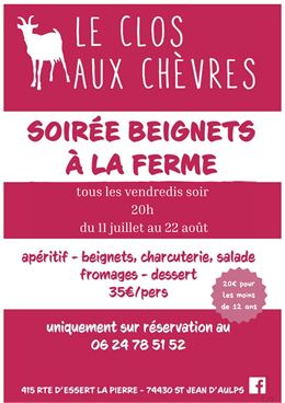 Venez déguster un menu fait maison au Clos aux chèvres les vendredis du 11 juillet au 22 août pendan