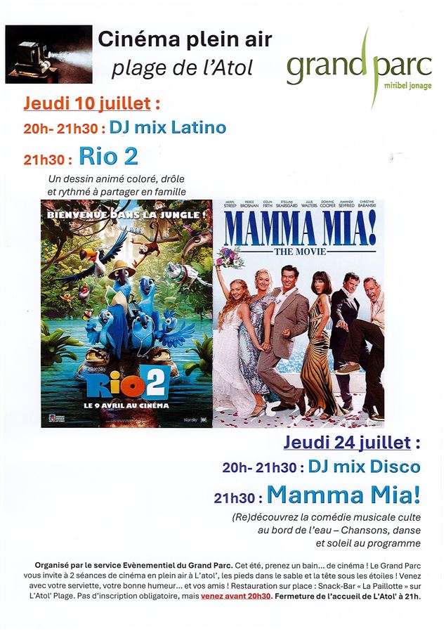 DJ mix Disco et cinéma plein air à l'Atol;
