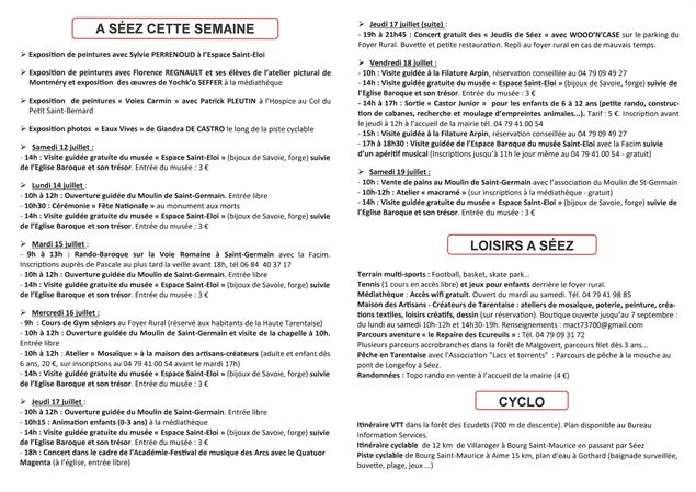 Programme semaine - Mairie de Séez