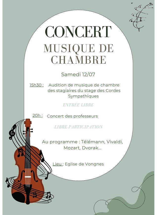 Concert de musique de chambre à l'église de Vongnes - Les Cordes Symphoniques