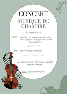 Concert de musique de chambre à l'église de Vongnes - Les Cordes Symphoniques