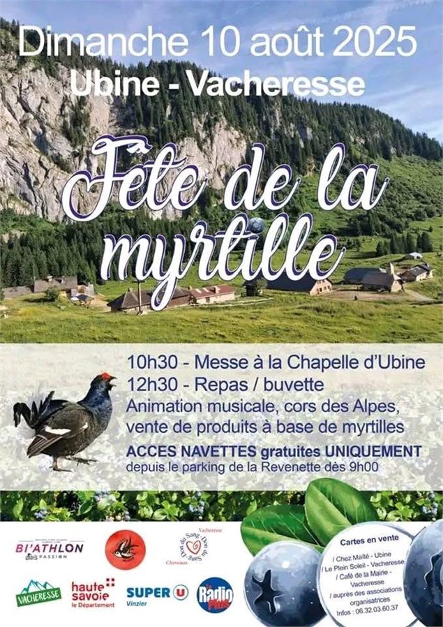 Affiche fête de la myrtille - Mairie Vacheresse