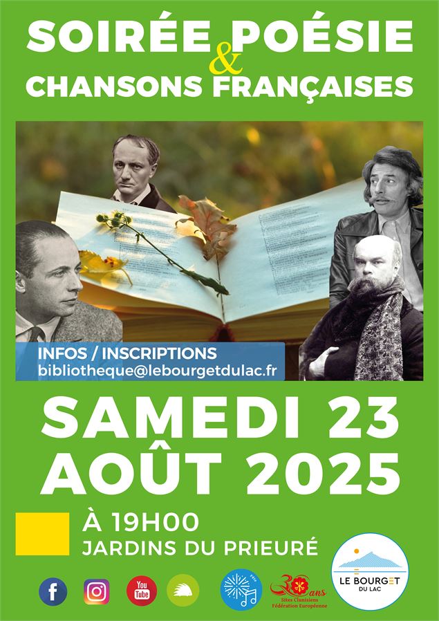 Soirée poésie et chansons françaises - Mairie du Bourget-Du-Lac