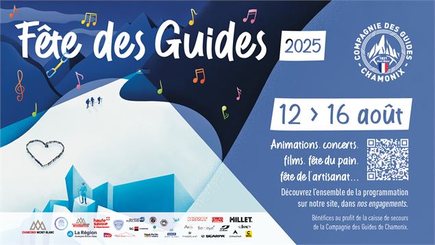 Affiche Fête des Guides_2025 - Atelier Mélicope - Cie des Guides Chamonix