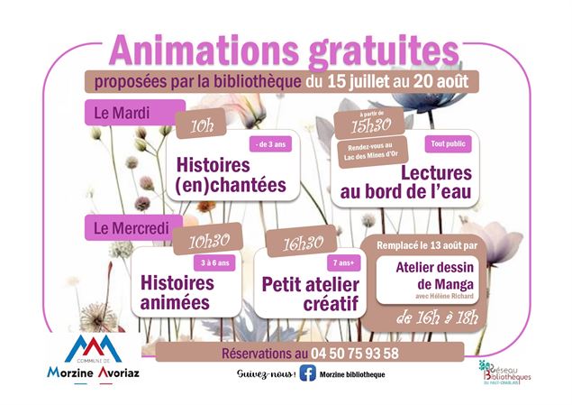 Animations proposées par la bibliothèque_Morzine