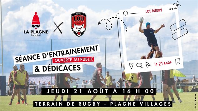 Séance de dédicaces des joueurs du LOU RUGBY_La Plagne - JNJ Photo