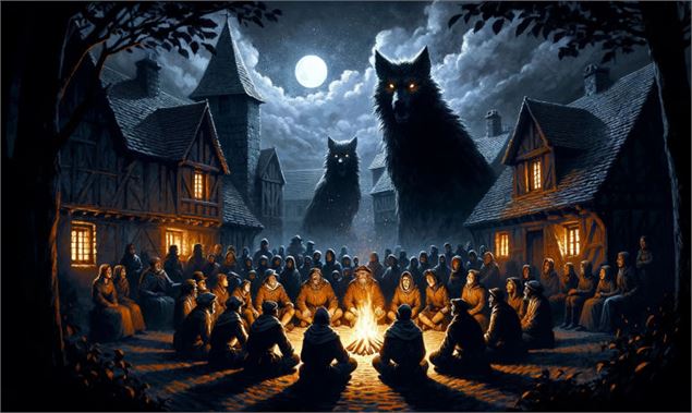 Loup-Garou regardant un groupe de joueurs - Pinterest