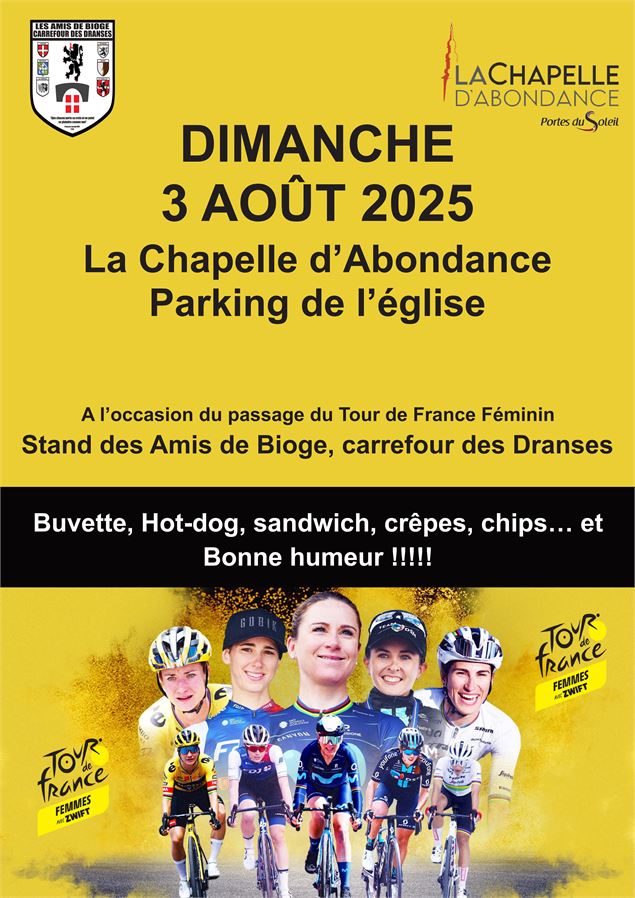 Espace buvette - restauration : passage du Tour de France Féminin - Mairie de La Chapelle d'Abondanc