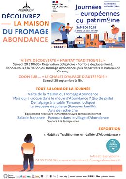 Programme JEP Maison du Fromage Abondance - Pôle Culturel d'Abondance