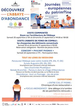 Programme JEP Abbaye d'Abondance - Pôle Culturel d'Abondance
