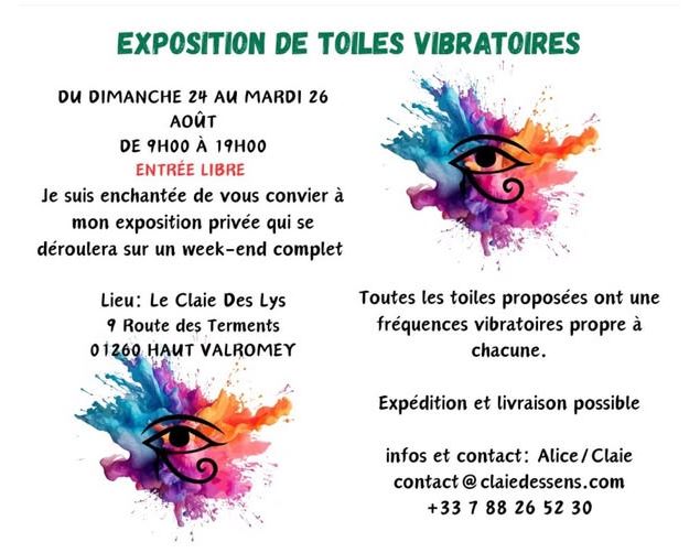 Exposition de toiles vibratoires aux Plans d'Hotonnes_Haut Valromey - Claie des Lys