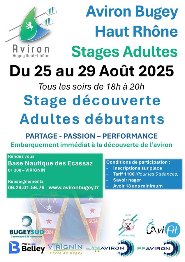 Stage d'été adultes - Aviron Bugey Haut Rhône_Virignin - ABHR