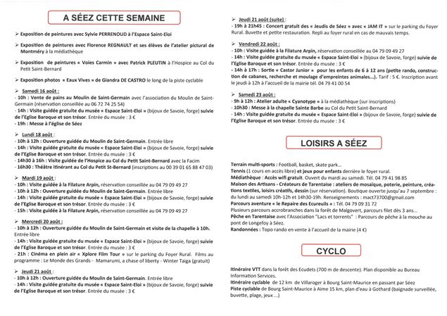 Programme semaine - Mairie de Séez