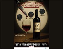 Affiche représentant une bouteille de vin et une verre de vin rouge - Théâtre_Bonne_Pioche