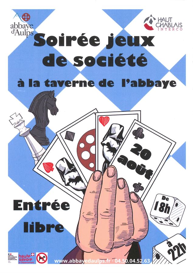 Soirée Jeux à la Taverne de l'Abbaye mercredi 20 août de 18h à 22h. - Domaine Découverte Abbaye d'Au