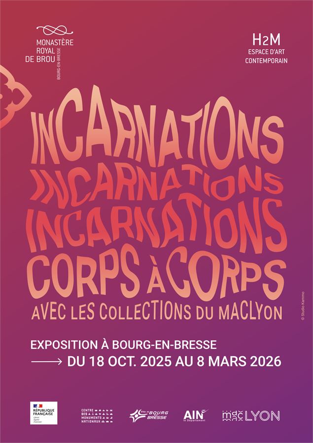 Affiche Incarnations, corps à corps avec les collections du macLYON_Bourg-en-Bresse - © studio kammo