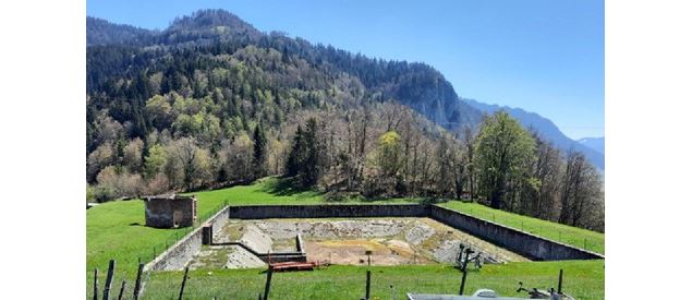 Le bassin de rétention d’eau et la maison des vannes - Haut-Chablais Interco