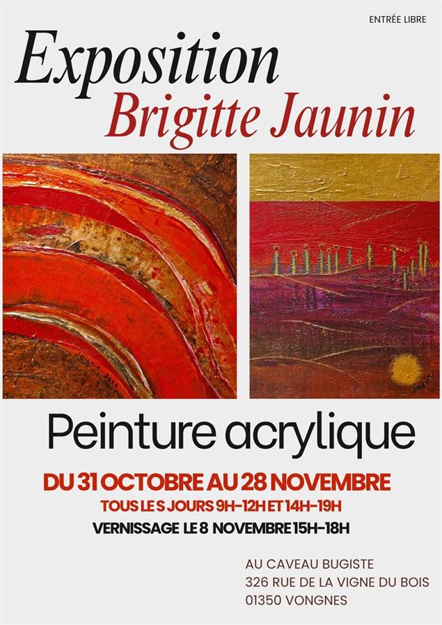 Exposition de Brigitte Jaunin_Vongnes - Caveau Bugiste