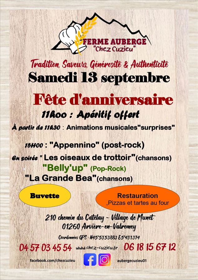 Fête d'anniversaire de l'Auberge de Cuzieu_Cuzieu - Ferme Auberge 