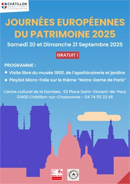 Affiche Journées Européennes du Patrimoine 2025 - Musée municipal de Châtillon 
