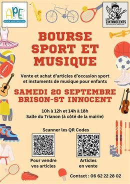 Bourse aux instruments de musique et articles de sport - Ok