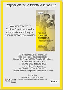 Exposition "De la tablette à la tablette" - Mairie de La Chapelle d'Abondance