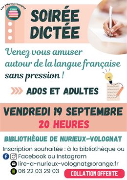 Soirée dictée 2025 - Lire à Nurieux-Volognat