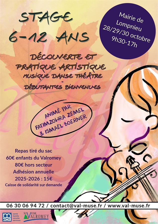 Stage découverte et pratique artistique - Musique, Danse et Théâtre pour les 6-12 ans_Valromey-sur-S