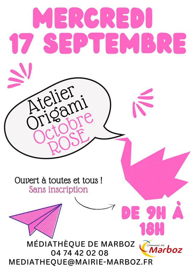 Mercredi Origami pour Octobre Rose - nc