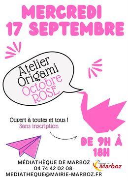 Mercredi Origami pour Octobre Rose - nc