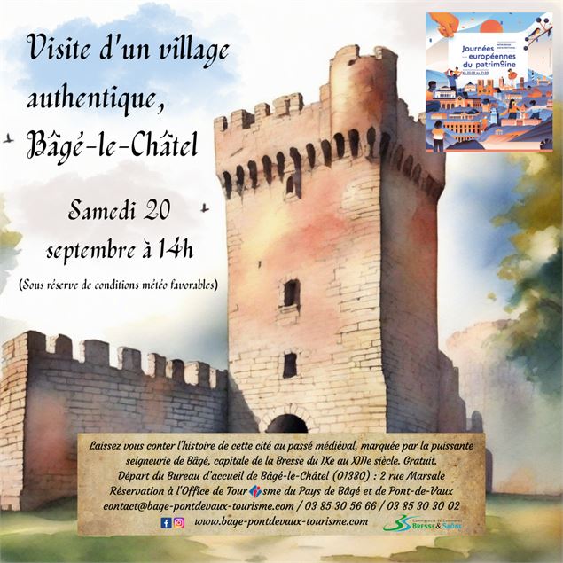 Visite guidée_Bâgé-le-Châtel - Office de Tourisme Pays de Bâgé et de Pont-de-Vaux