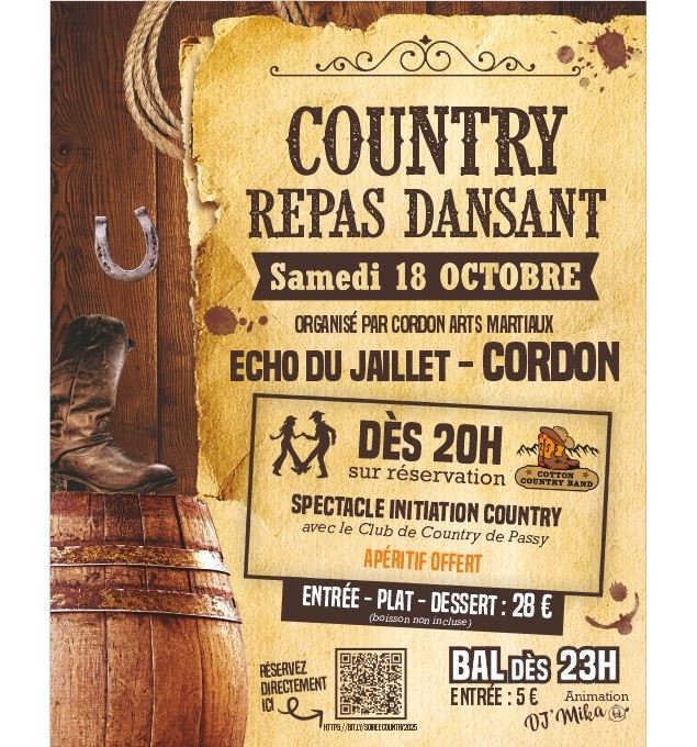 Soirée country repas dansant_Cordon - Cordon Arts Martiaux