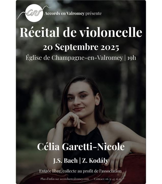Récital de violoncelle_Champagne-en-Valromey - Accords en Valromey