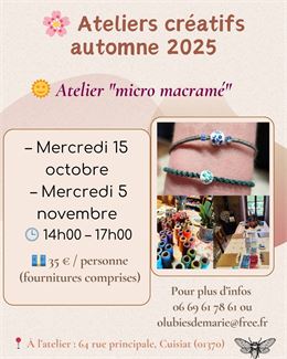Affiche_Ateliers créatifs d'automne - ©Ô Lubies de Marie
