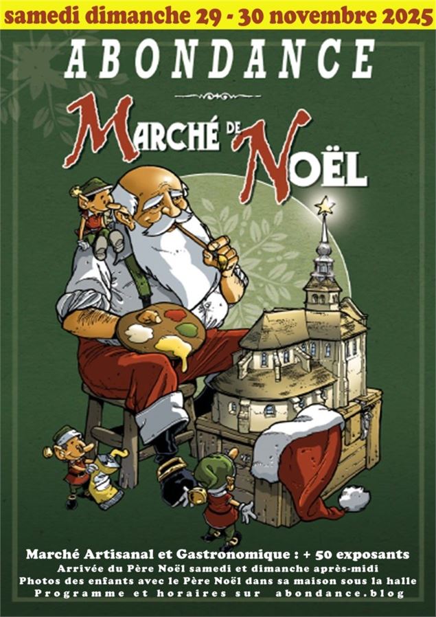 Affiche marché de noël - Abondance Evenements